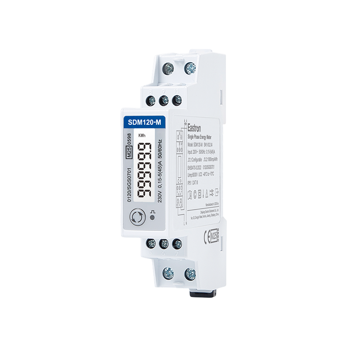 Eastron SDM120 Modbus – Compteur d’énergie monophasé 45 A certifié MID
